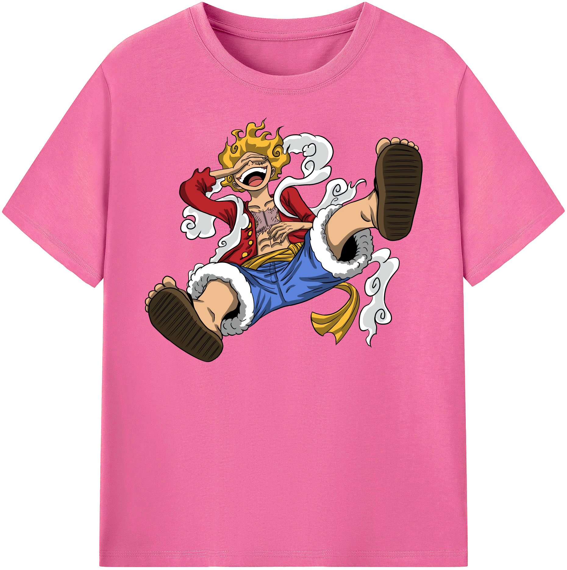ワンピース モンキー・D・ルフィ ONE PIECE Monkey D. Luffy レディースカジュアルプリントTシャツ（綿100％）